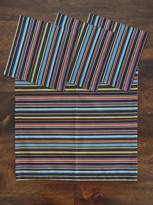Striped full folded napkin cropped